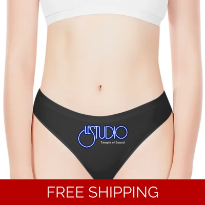 Custom 3D Women's Thong Underwear TOS White & Blue Logo